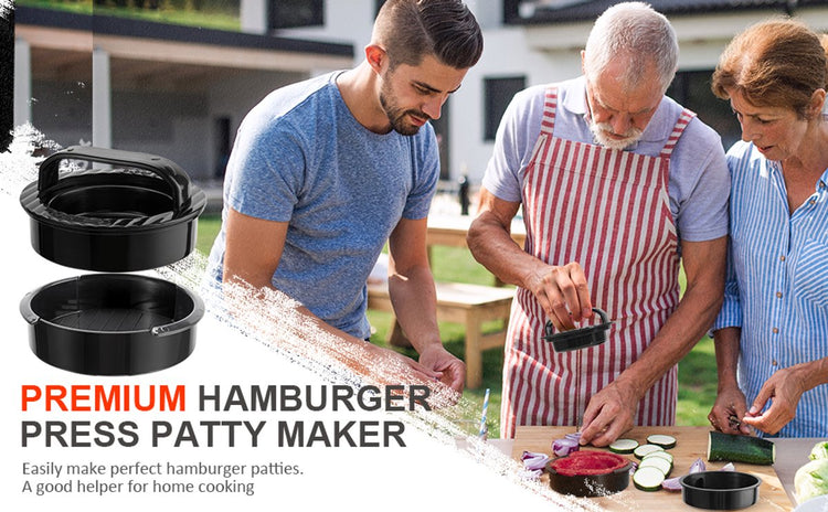 3-in-1 Hamburger and Hamburger Press - Hamburger Mold - Non-stick, Durable Patty Maker - Flavour Fushion Cooking Shop