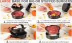 3-in-1 Hamburger and Hamburger Press - Hamburger Mold - Non-stick, Durable Patty Maker