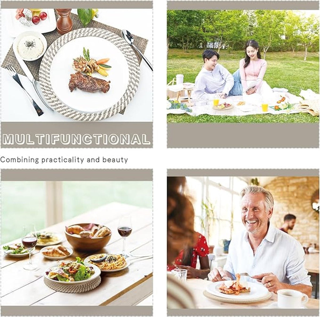 Placemats - Set of 4 - 20cm Placemats - Round Placemats - Heat Resistant Coasters - Washable - Suitable for kitchen tables and family dining rooms