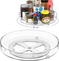 Set of two rotating storage racks (27+23.5 cm) - Rotating spice rack, rotating rack for refrigerator cabinet, rotating shelf for cupboard - Suitable for various storage spaces - Cosmetics storage