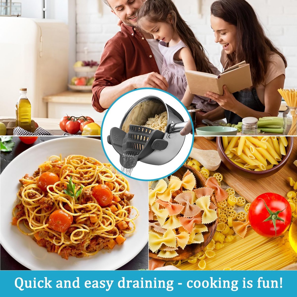 Water Filter - Cookware Filter - Pasta Drainer - Suitable for all cookware - Flavour Fushion Cooking Shop