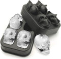KIRALOVE 4 skulls - ice cubes - silicone ice cube maker - for home - kitchen - bar accessories - drinks - random color - refrigerator