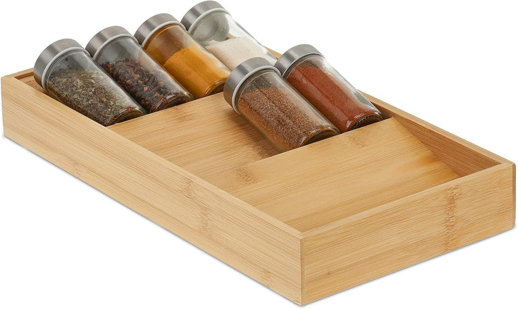 Relaxdays horizontal spice rack, 3 shelves, HBD: 5 x 20 x 38 cm, spice organizer - Flavour Fushion Cooking Shop