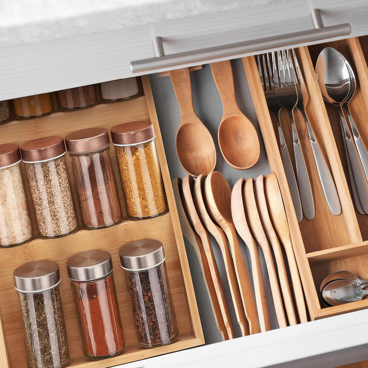 Relaxdays horizontal spice rack, 3 shelves, HBD: 5 x 20 x 38 cm, spice organizer - Flavour Fushion Cooking Shop