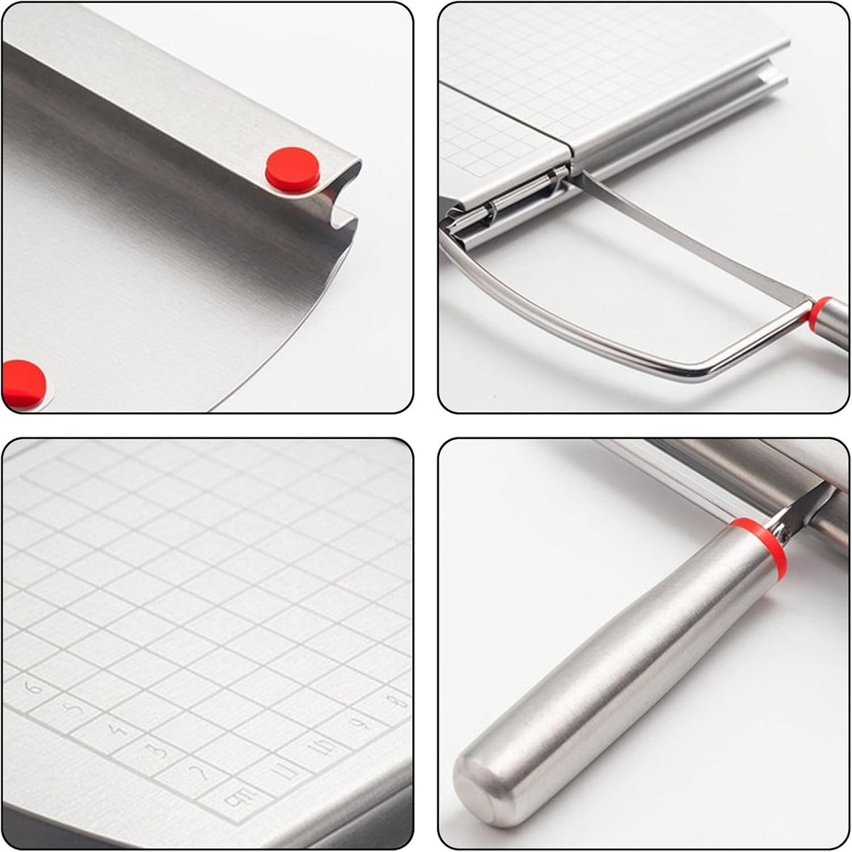 Cheese Cutter - Stainless Steel Blade with Measuring Multifunctional Kitchen Aid - Flavour Fushion Cooking Shop