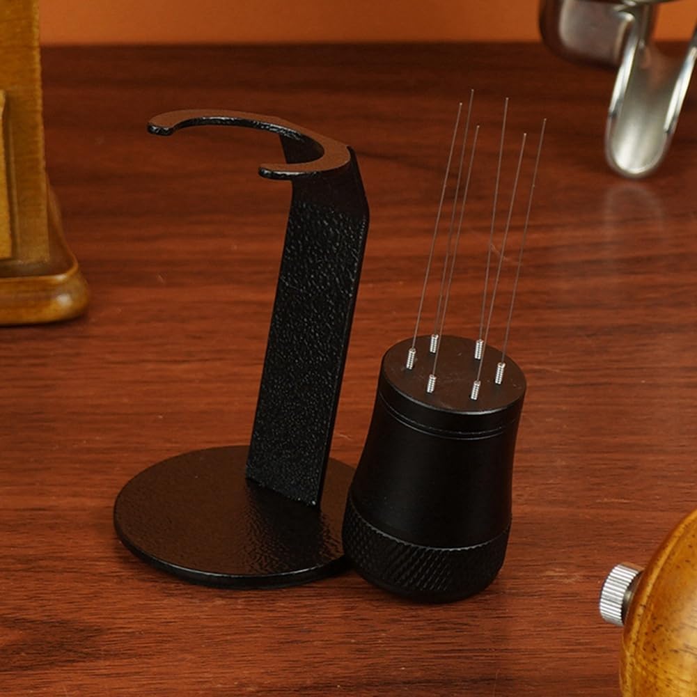 Coffee Mixer - Fabric Mixer with Holder - 6-Pin Coffee Stirrer - Removable and Washable Mixer - Black - Flavour Fushion Cooking Shop