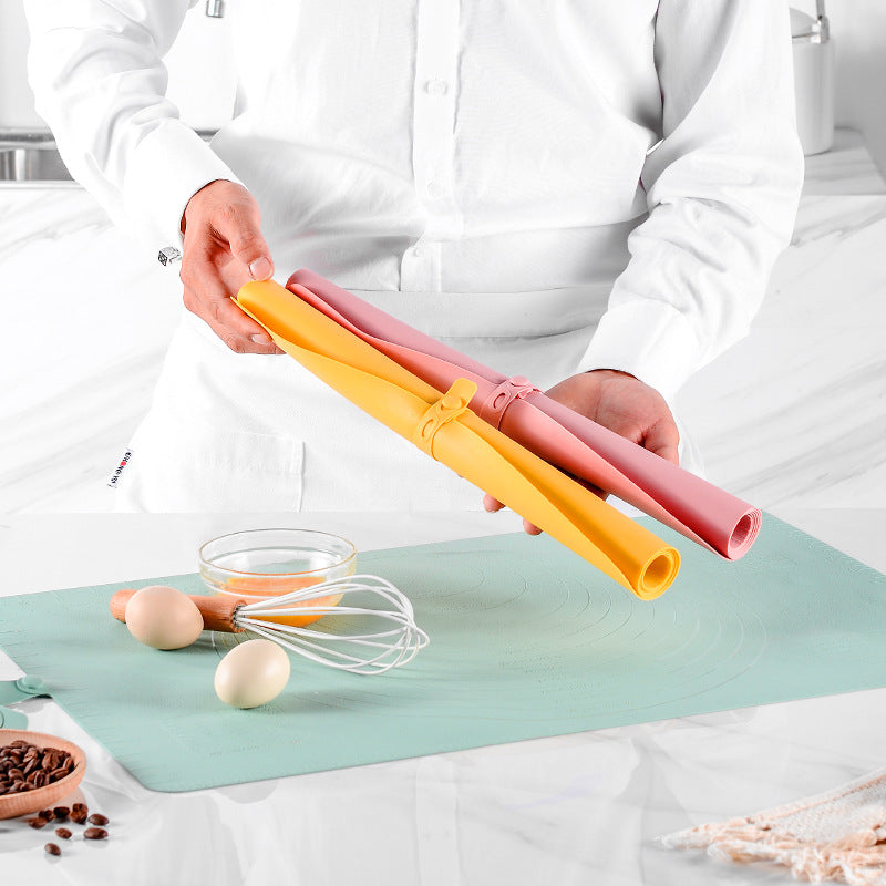 Large Silicone Baking Mat - 60x40 cm - Non-slip Dough Mat with Measurement Marking - Rolling Mat for Dough & Fondant - Green