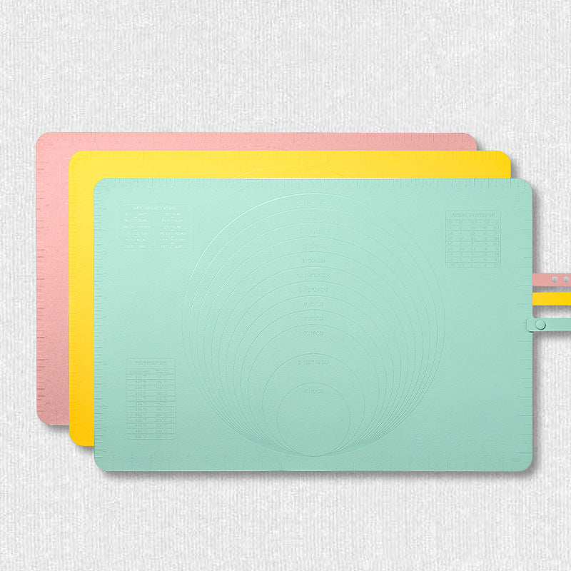 Large Silicone Baking Mat - 60x40 cm - Non-slip Dough Mat with Measurement Marking - Rolling Mat for Dough & Fondant - Pink