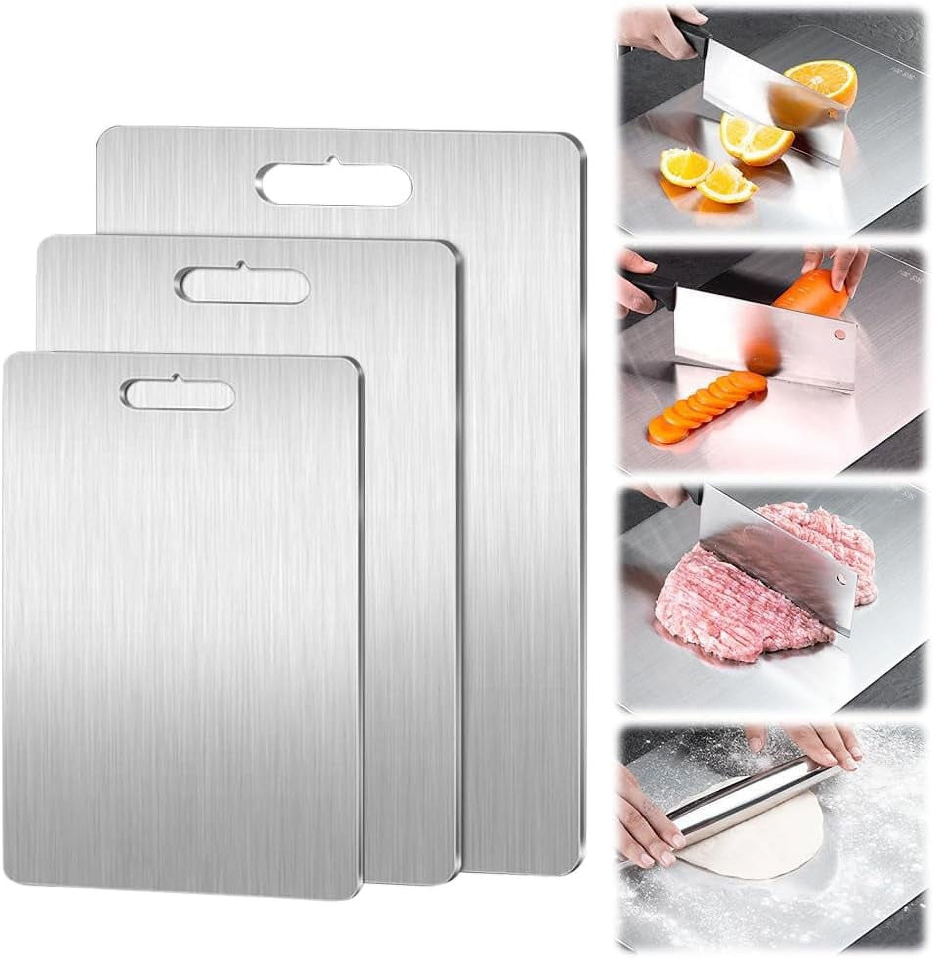 New Titanium Cutting Boards - 100% Pure Titanium Cutting Boards for Kitchen - Cutting Edge Hygiene & Durability, Double Sided Medical-grade Titanium Cutting Mat from Japan (15 x 11 in) 18" x 12"