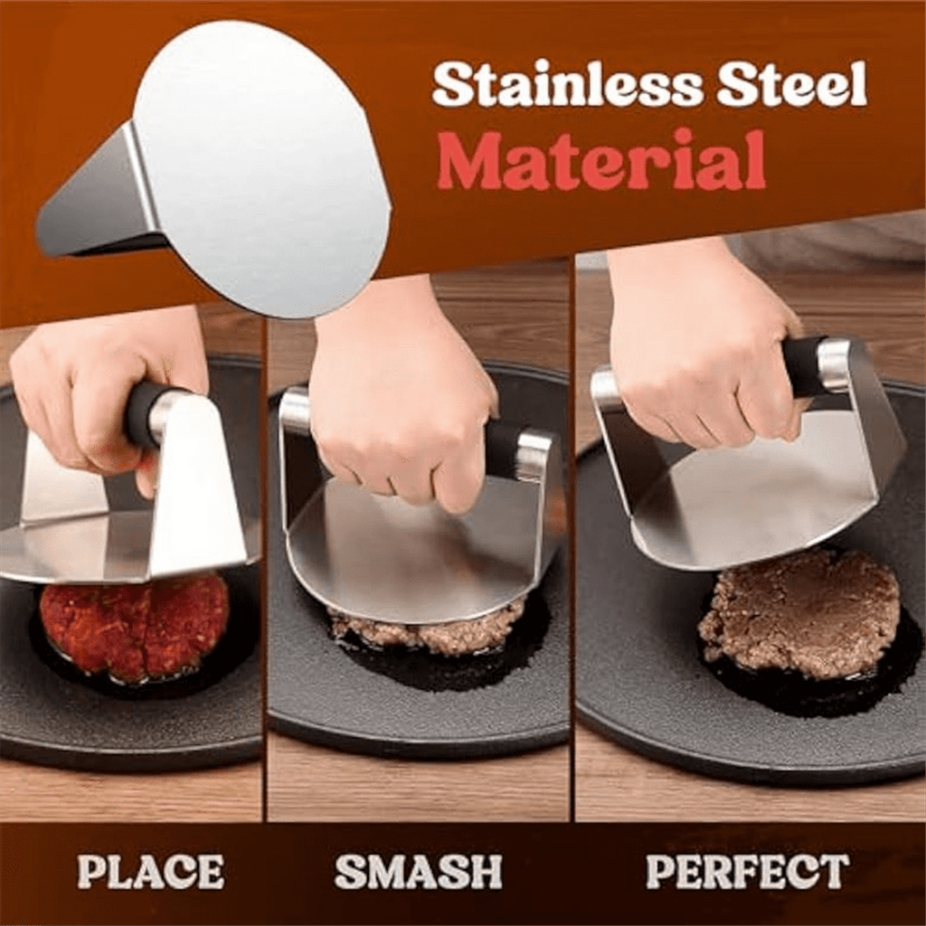 Smash Burger ,Hamburger Smasher Tool for Griddle, Stainless Steel Ham Patty ,Grill Smashburger