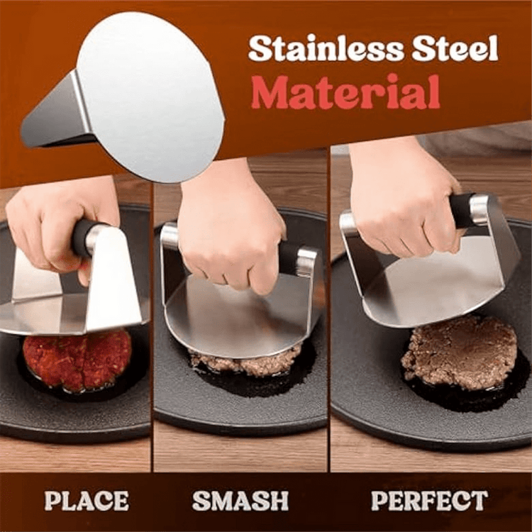 Smash Burger ,Hamburger Smasher Tool for Griddle, Stainless Steel Ham Patty ,Grill Smashburger - Flavour Fushion Cooking Shop