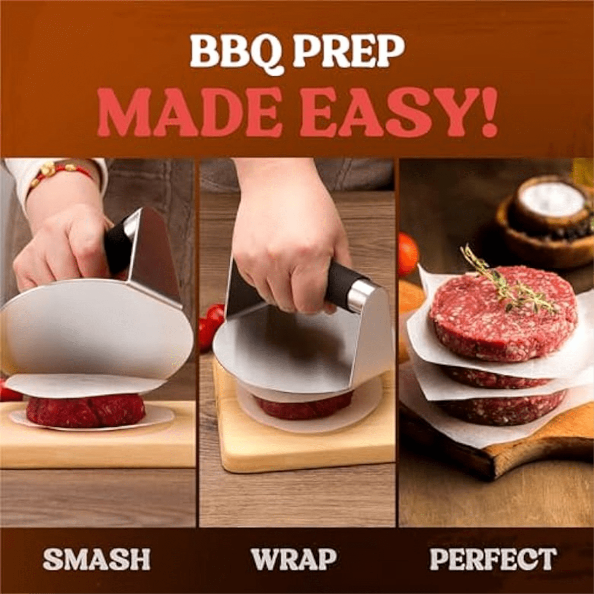Smash Burger ,Hamburger Smasher Tool for Griddle, Stainless Steel Ham Patty ,Grill Smashburger - Flavour Fushion Cooking Shop