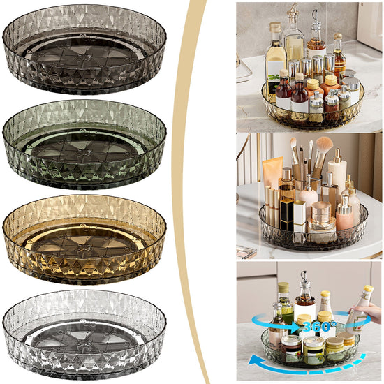 Xuniizn Multipurpose Lazy Susan Organizer - 360 Rotating Spice Rack Turntable for Kitchen Cabinet Storage & Table Top Display Coffee - Flavour Fushion Cooking Shop