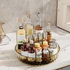 Xuniizn Multipurpose Lazy Susan Organizer - 360 Rotating Spice Rack Turntable for Kitchen Cabinet Storage & Table Top Display Coffee