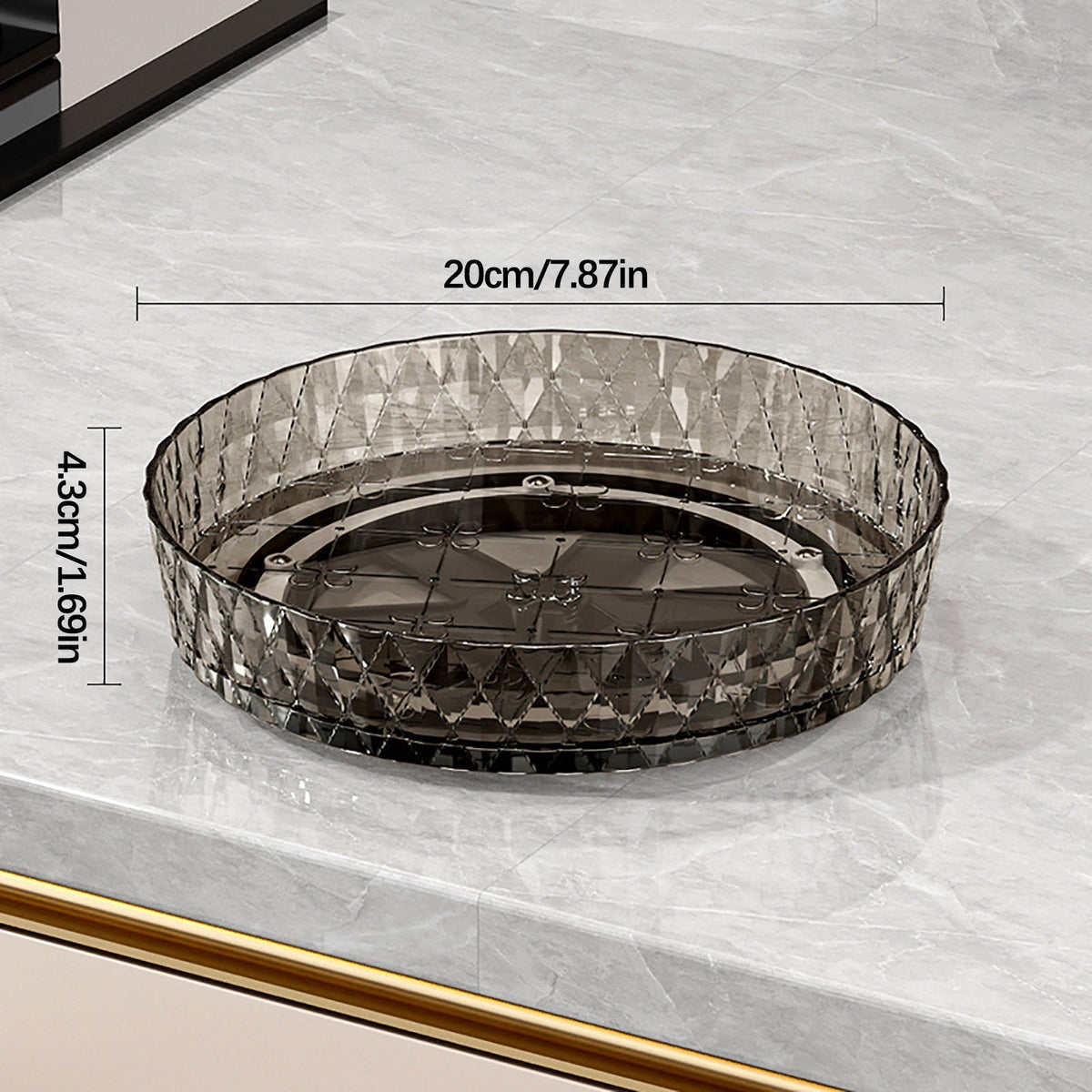 Xuniizn Multipurpose Lazy Susan Organizer - 360 Rotating Spice Rack Turntable for Kitchen Cabinet Storage & Table Top Display Gray - Flavour Fushion Cooking Shop