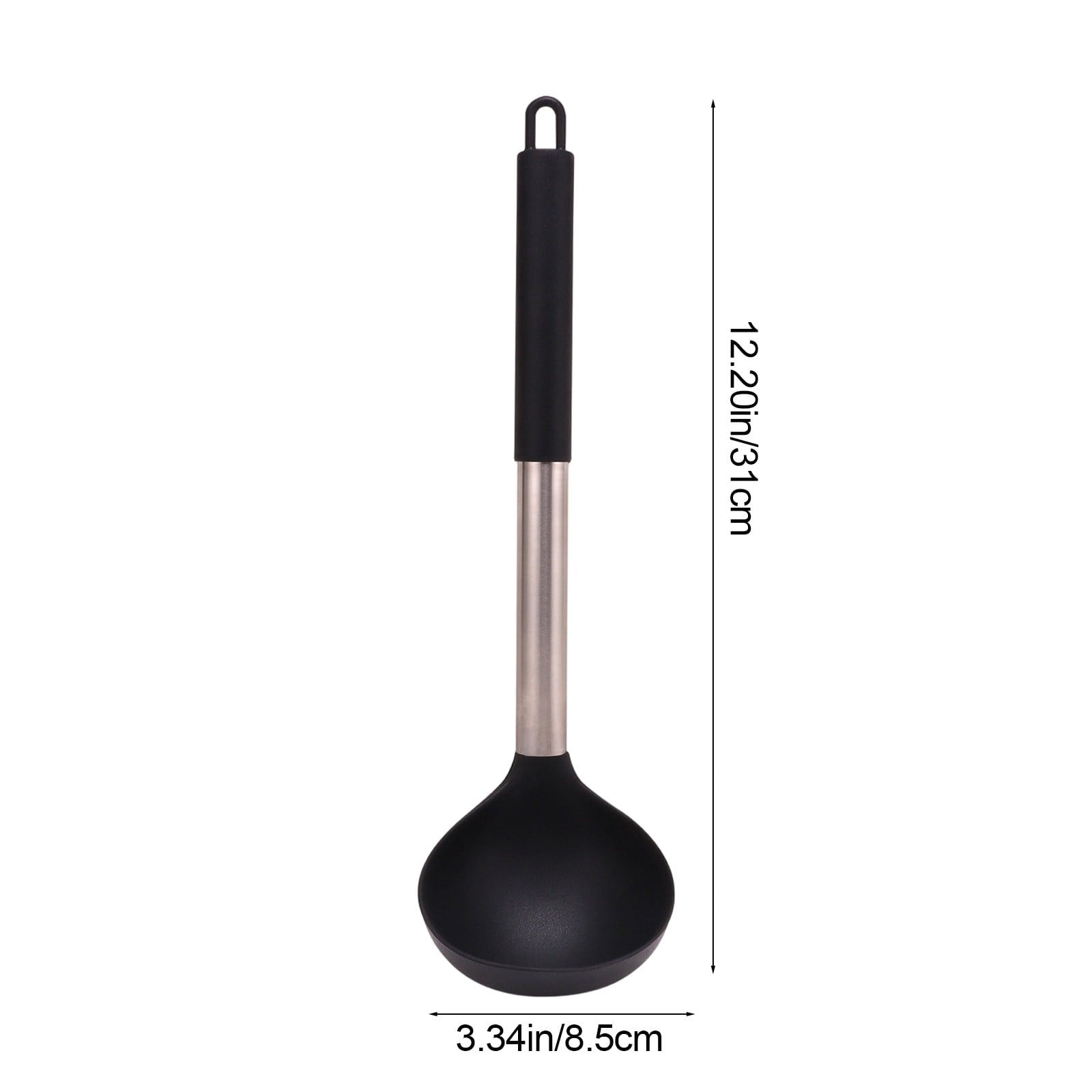 Tyidzon Kitchen Soup Ladle, Heat Resistant Silicone Ladle Lightweight Non Stick Kitchen Tools Spoons for Cooking, Stirring, Serving Soups(Red, 12") Black