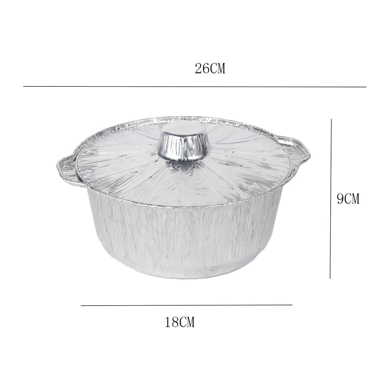 Under $1 Tyidzon Foil Pans Aluminum Round Foil Pan 2pcs Disposable Aluminum Pans with Lid 10*3.5Inch Baking Foil Pan Tinfoil Camping Pot for Prepping Food
