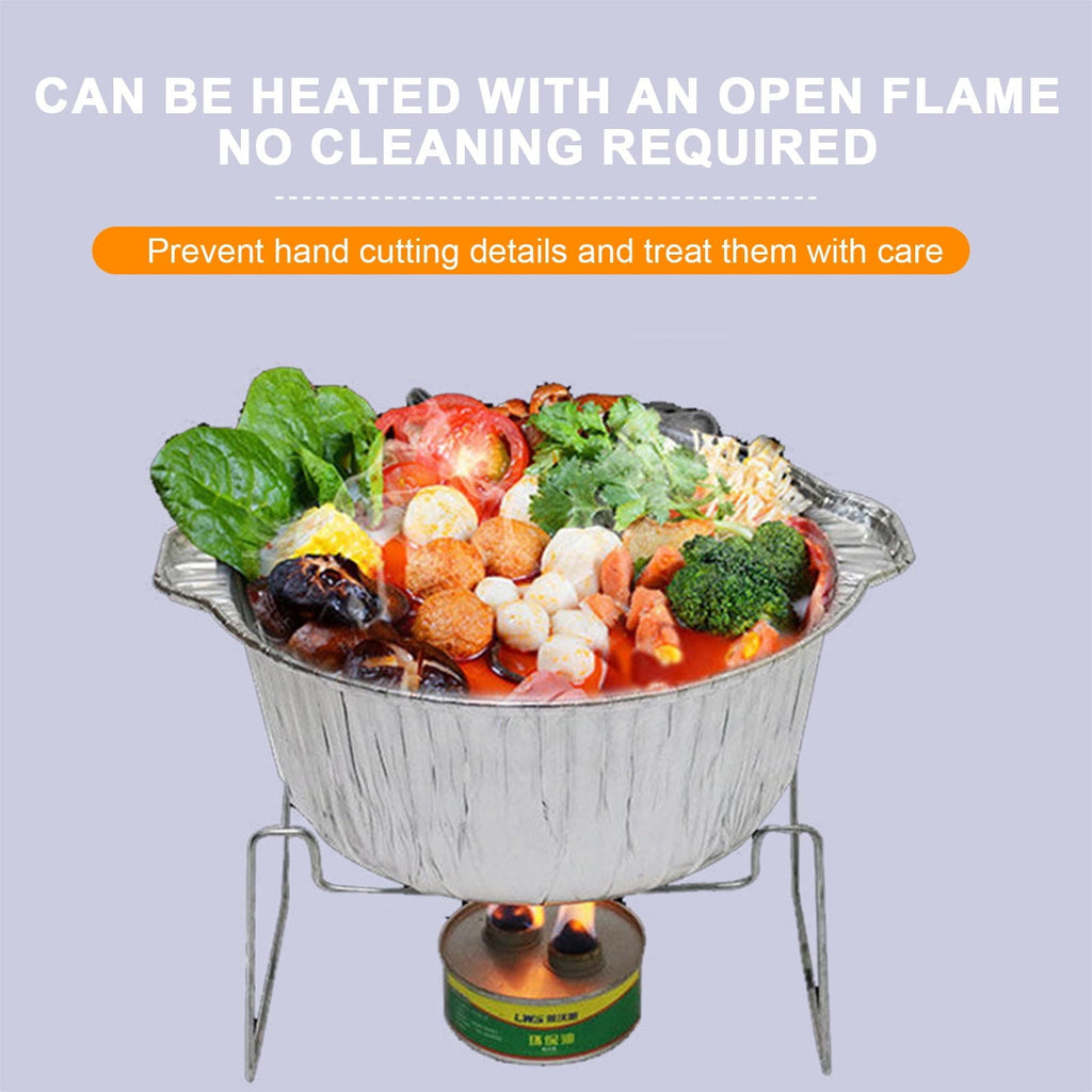 Under $1 Tyidzon Foil Pans Aluminum Round Foil Pan 2pcs Disposable Aluminum Pans with Lid 10*3.5Inch Baking Foil Pan Tinfoil Camping Pot for Prepping Food