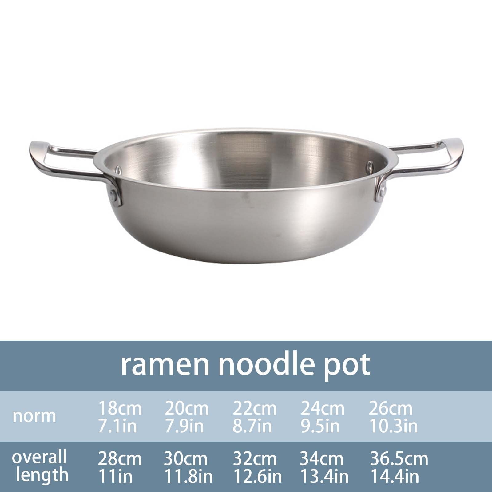 JWDX Stainless Steel Instant Noodle Pot Clearance, 7.1" Korean Ramen Noodle Pot with Handles Stainless Everyday Pan Golden Korean Cooking Pot for Soup Noodle Pasta Home and Outdoor Dishwasher SLB