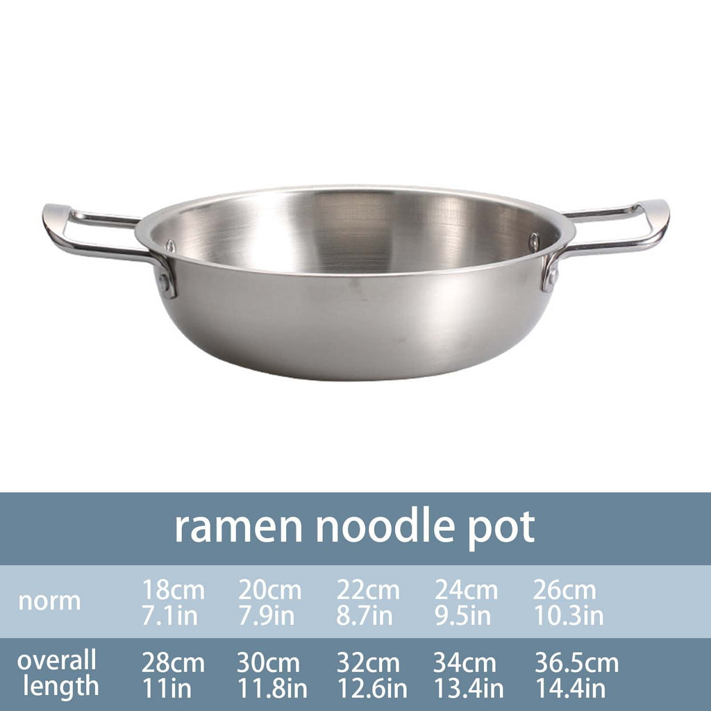 JWDX Stainless Steel Instant Noodle Pot Clearance, 7.1" Korean Ramen Noodle Pot with Handles Stainless Everyday Pan Golden Korean Cooking Pot for Soup Noodle Pasta Home and Outdoor Dishwasher SLE