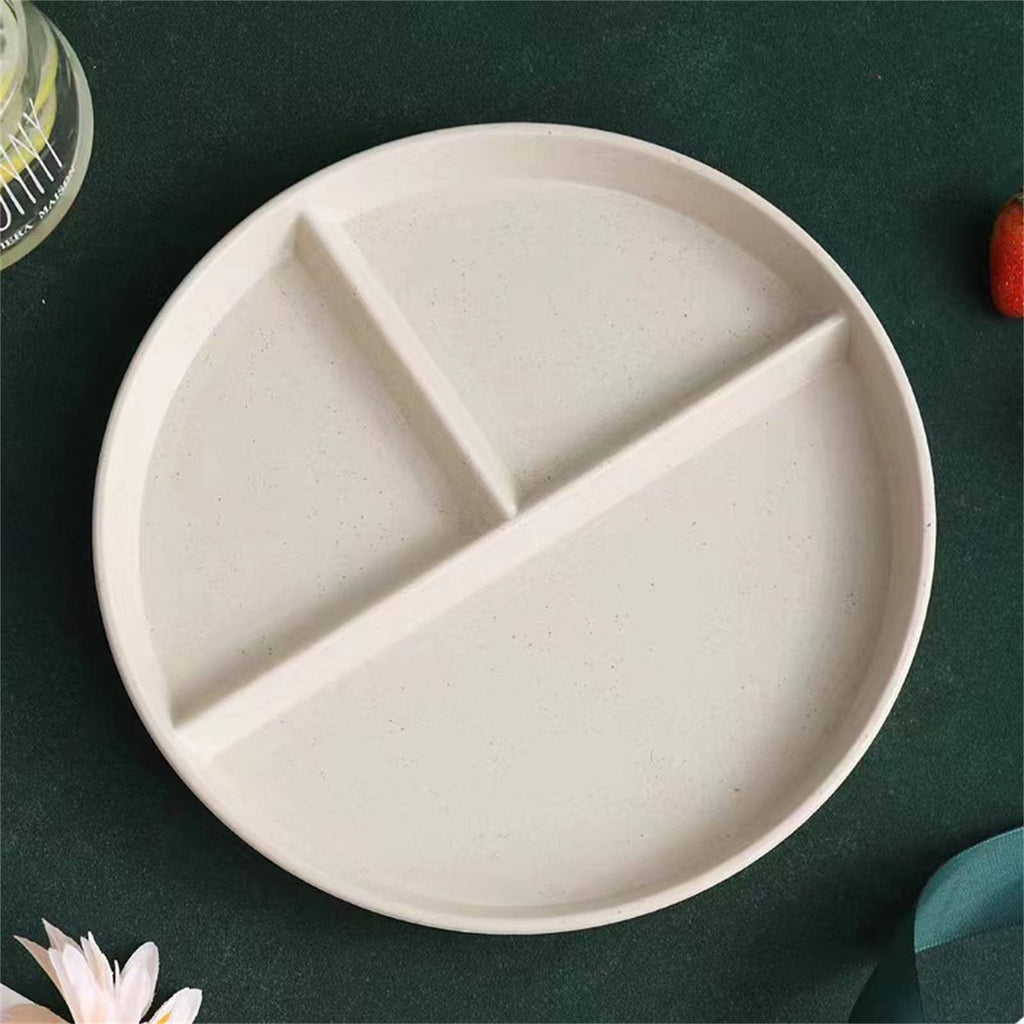 JWDX Tableware Clearance, Wheat Plates for Adults Reusable Dinnerware Set Kids Divided Plate Bariatric Plastic Salad Lunch Tray Microwave and Dishwasher BGA