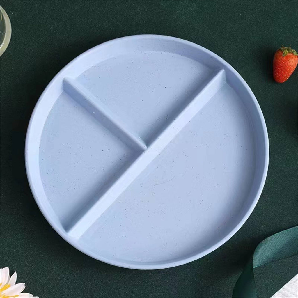 JWDX Tableware Clearance, Wheat Plates for Adults Reusable Dinnerware Set Kids Divided Plate Bariatric Plastic Salad Lunch Tray Microwave and Dishwasher BU1