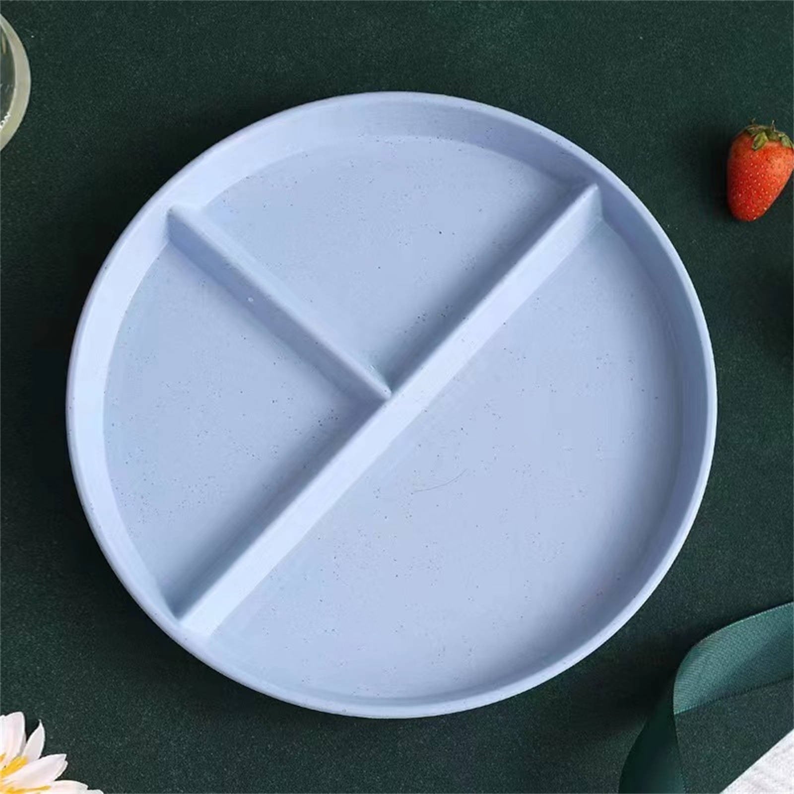 JWDX Tableware Clearance, Wheat Plates for Adults Reusable Dinnerware Set Kids Divided Plate Bariatric Plastic Salad Lunch Tray Microwave and Dishwasher BU1