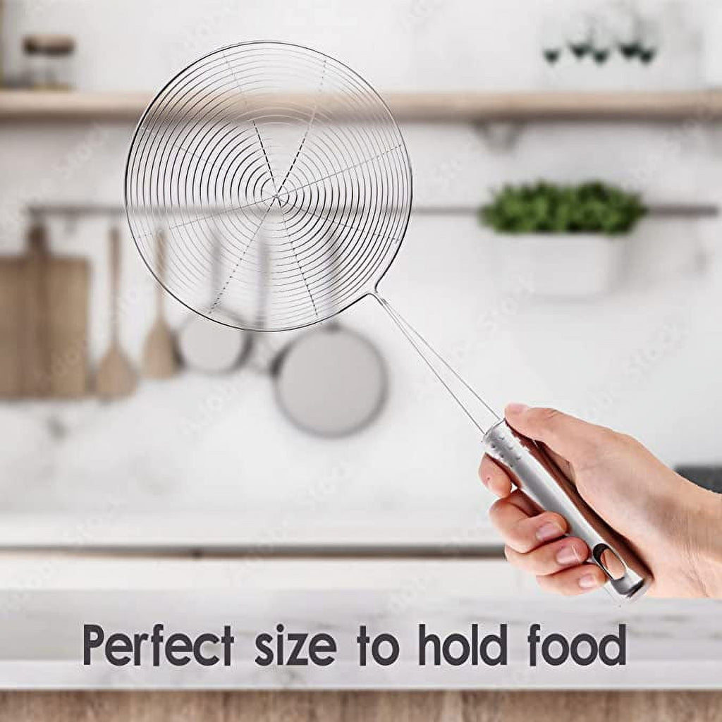 JWDX Strainers Clearance, Stainless Strainer for Cooking and Frying Kitchen Utensils Wire Strainer Pasta Strainer Spoon As shown