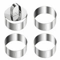 JWDX Cooking Utensils Clearance, 4 Pcs Round Ring for Cooking Stainless 3 Inch Food with 1 Pusher for Cake Dessert Tartare Dessert with Pusher and Lifter Cooking Rings Tartare As shown
