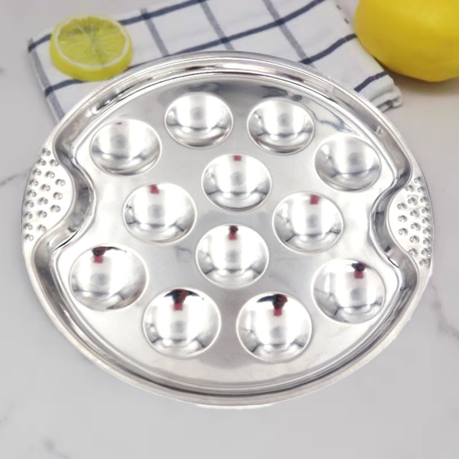 JWDX Baking Trays and Trays Clearance, Stainless Escargot Plates with 12 Compartment Holes Escargot Baking Dish Seafood Plate Dishes for Home Restaurant Hotel Kitchen As shown
