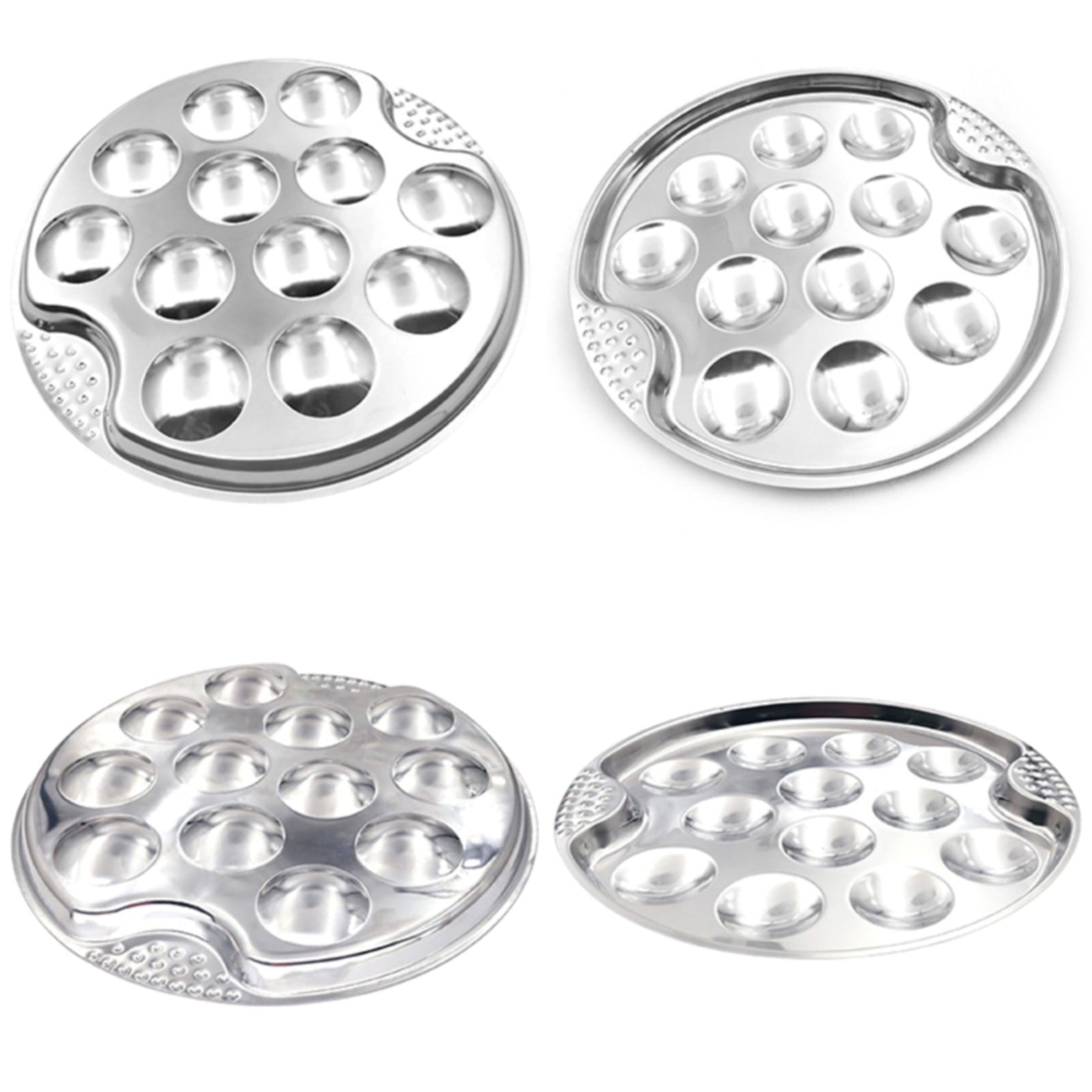 JWDX Baking Trays and Trays Clearance, Stainless Escargot Plates with 12 Compartment Holes Escargot Baking Dish Seafood Plate Dishes for Home Restaurant Hotel Kitchen As shown