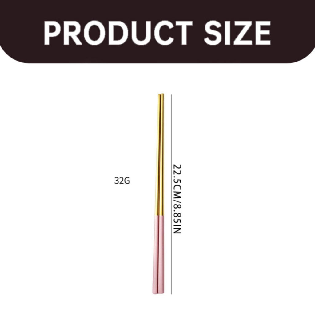 JWDX Tableware Clearance, 1 Pairs Stainless Chopsticks Reusable Dishwasher Noodles Chopsticks Eating Cooking Dinning Flatware Kitchen Utensils(Gold ) As shown