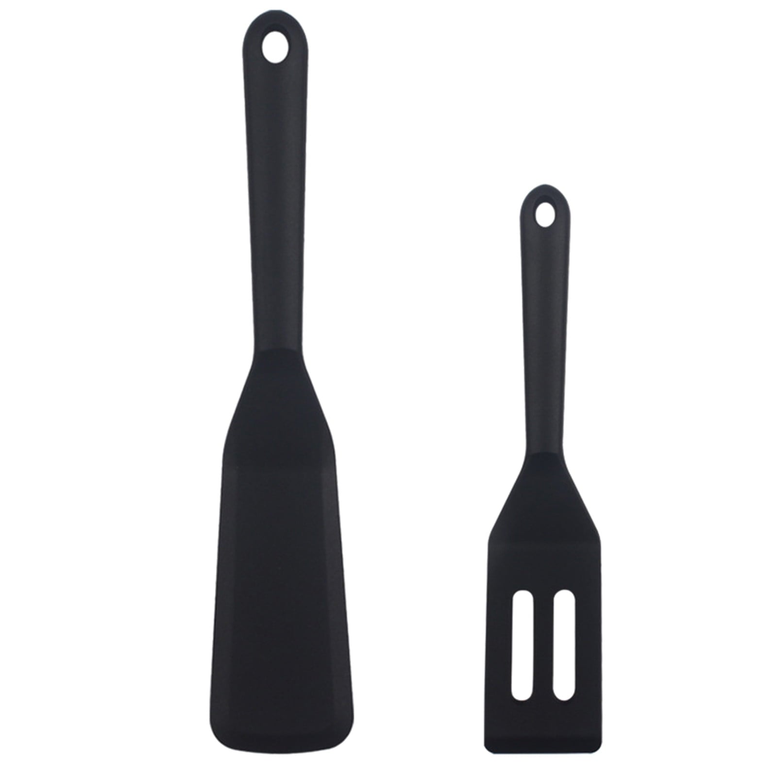 JWDX Spatula, Cooking Utensils Clearance, 2 Piece Silicone Shovel Set Cookie Shovel Fried Egg Spatula Steak Shovel Flat Bottoming Pot Small Spatula Kitchen Tools Red Z1-Black