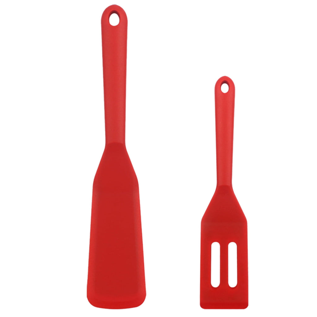 JWDX Spatula, Cooking Utensils Clearance, 2 Piece Silicone Shovel Set Cookie Shovel Fried Egg Spatula Steak Shovel Flat Bottoming Pot Small Spatula Kitchen Tools Red Z1-Red