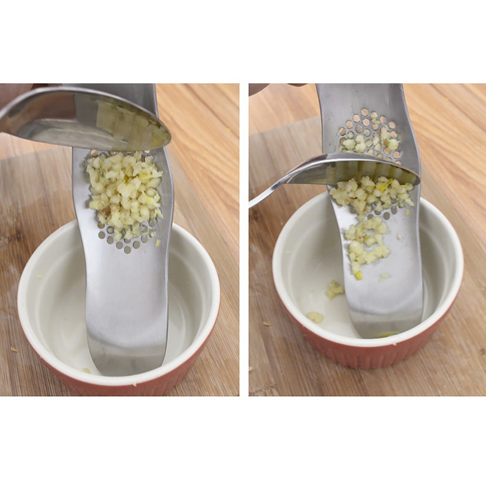 JWDX Garlic Press Clearance! Press Mincer Steel Chopper Rocking Peeler Stainless Crusher Garlic Tool Tools Home Improvement, Garlic Press Promotion Include 1 Stainless Steel Garlic and Ginger Grater AS shown