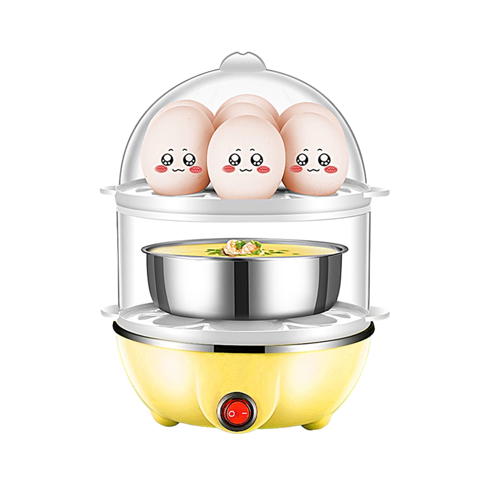 JWDX Egg Steamer Clearance! Eggs Cooker Double Breakfast Machine Stainless Steel Multi Function Steamer, Cooking Molds Promotion Include 1*Egg Steamer Yellow