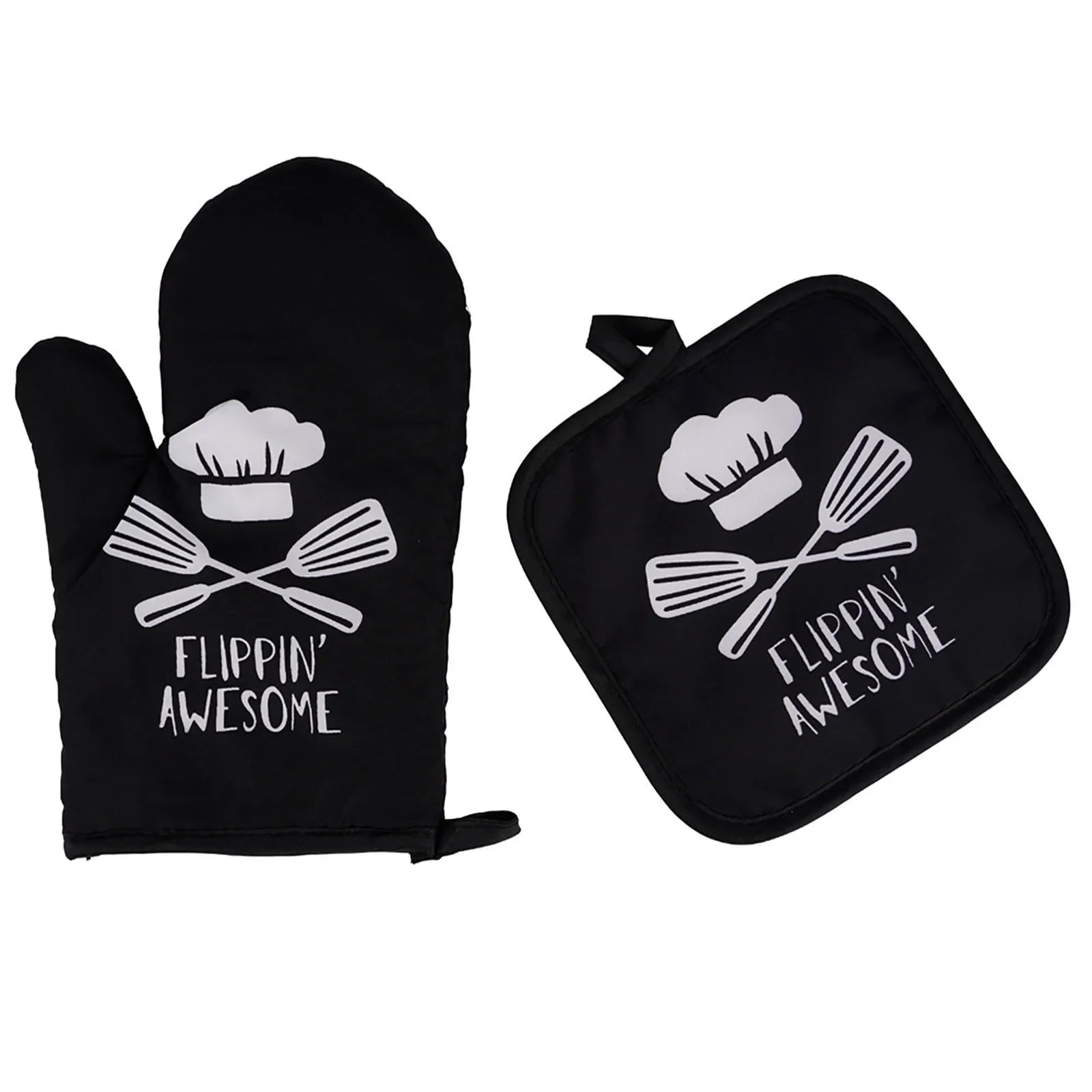 JWDX Oven Mitts Clearance! Oven Mitts and Pot Holders Sets, Heat Resistants Oven Mitts Soft Cotton Lining and Non-Slip Surface Safes for Baking, Cooking, Bbq, Include 1*Glove, 1*Insulation Pad A