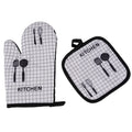 JWDX Oven Mitts Clearance! Oven Mitts and Pot Holders Sets, Heat Resistants Oven Mitts Soft Cotton Lining and Non-Slip Surface Safes for Baking, Cooking, Bbq, Include 1*Glove, 1*Insulation Pad B