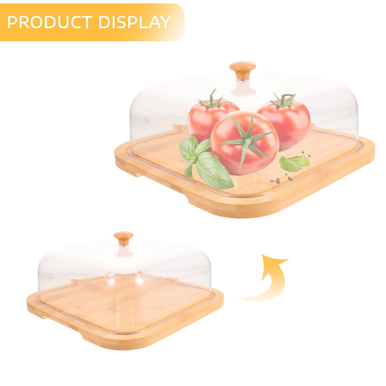 SWETRACE Bamboo Cake Serving Set Food Cover With Elegant Design For Set 10.2X10.2X5.1In - Flavour Fushion Cooking Shop