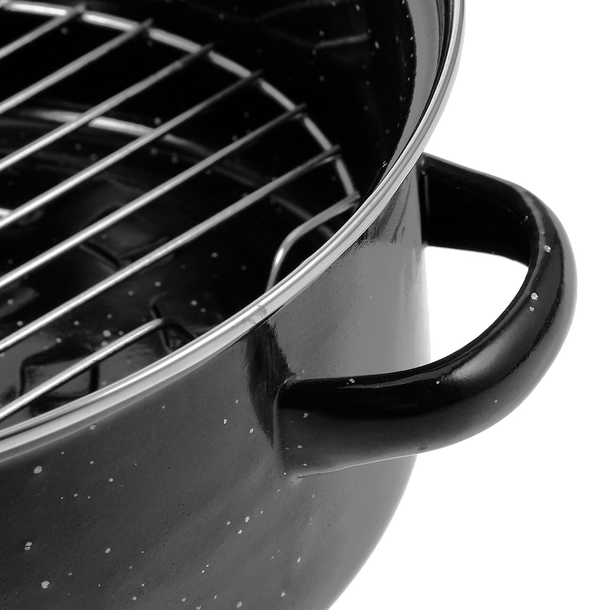 SWETRACE Iron Covered Roaster Pan With Lid Daily Use For Households 10.6X9.4X6.9In - Flavour Fushion Cooking Shop