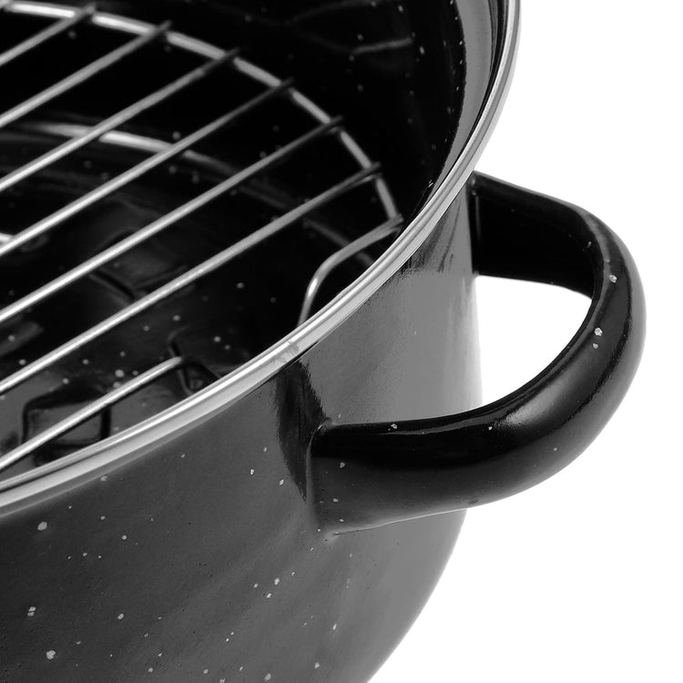 SWETRACE Iron Covered Roaster Pan With Lid Daily Use For Households 10.6X9.4X6.9In - Flavour Fushion Cooking Shop