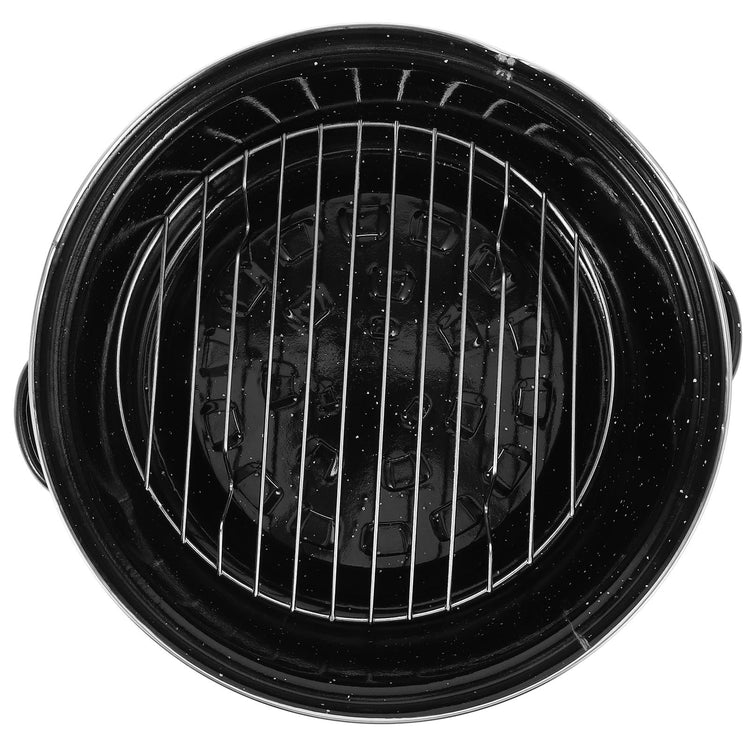 SWETRACE Iron Covered Roaster Pan With Lid Daily Use For Households 10.6X9.4X6.9In - Flavour Fushion Cooking Shop