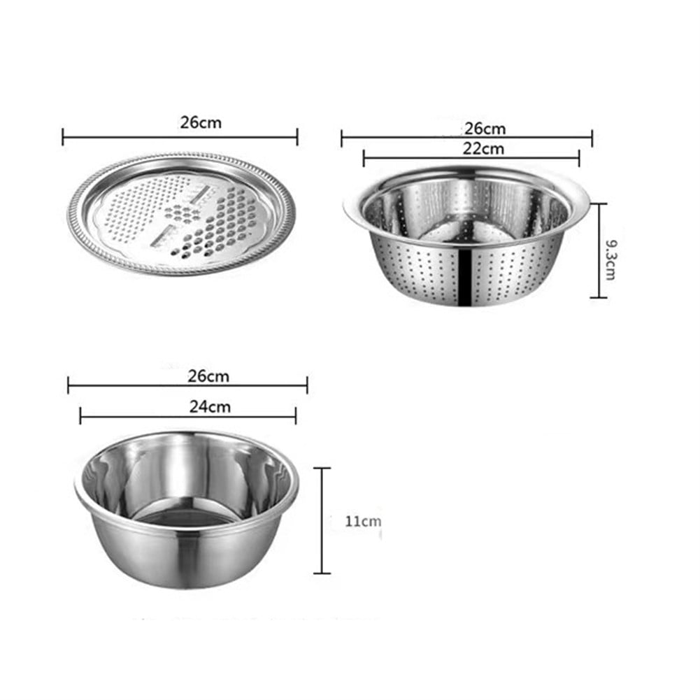 4 Pcs Kitchen Mixing Bowls with Grater Lid Stainless Steel Construction