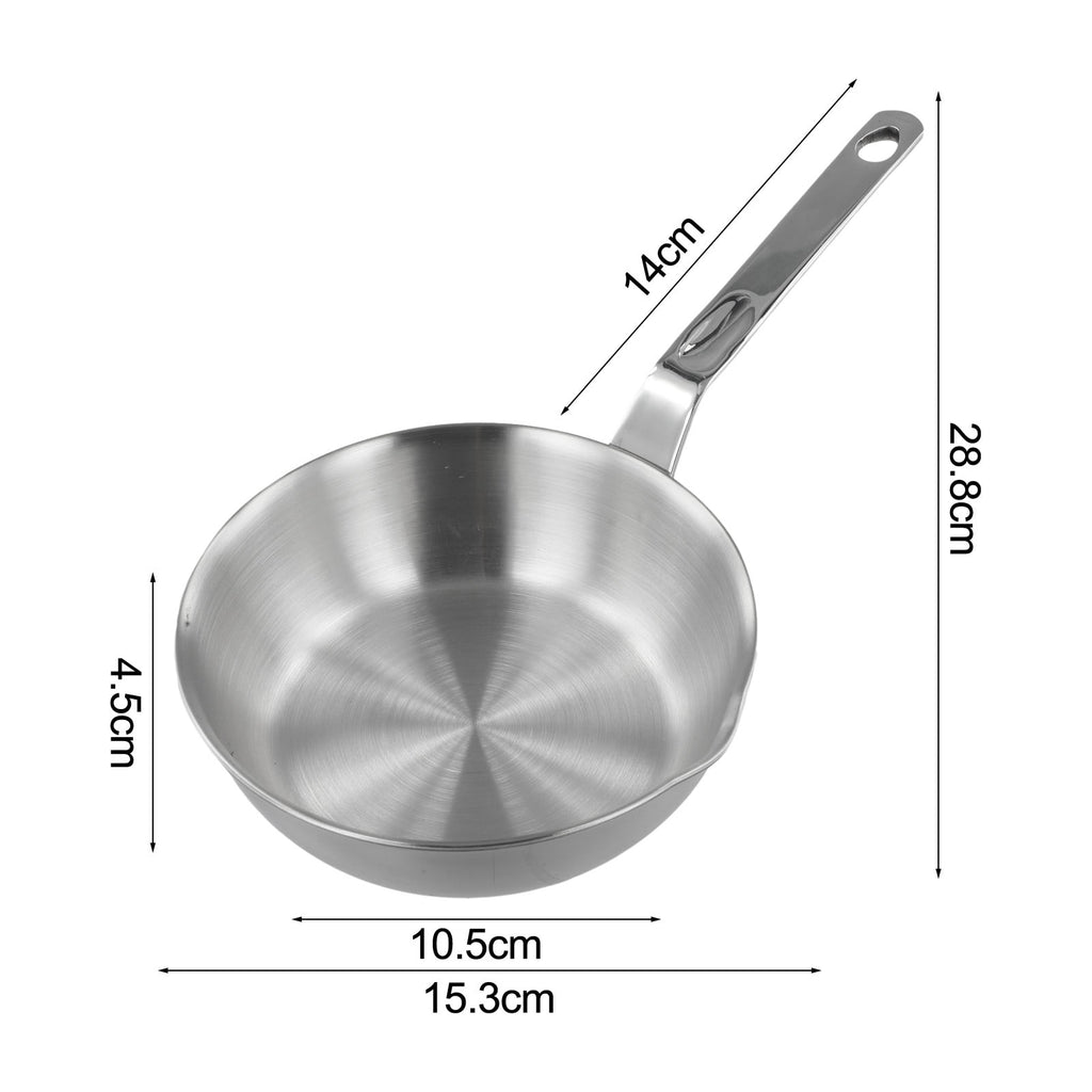Compact Stainless Steel Sauce Pan Mini Egg Skillet for Easy Cooking and Pouring Suitable for Gas and Induction Stoves S M