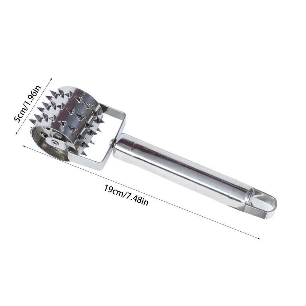 Meat Tenderizer- Stainless Steel Meat Tenderizer Roller Rolling Hammer-Pizza Roll Meat Needle Pin Hole Punch for Steak Chicken Pork Beef