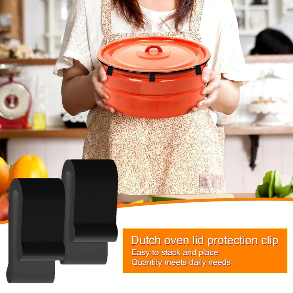 Dutch Oven Lid Protector Clips - 8x Oven Lid Lifter | Cookware Protector Replacement Clip | Cookware Protector Clips Replacement | Pot Bumpers for Tacking Cookware