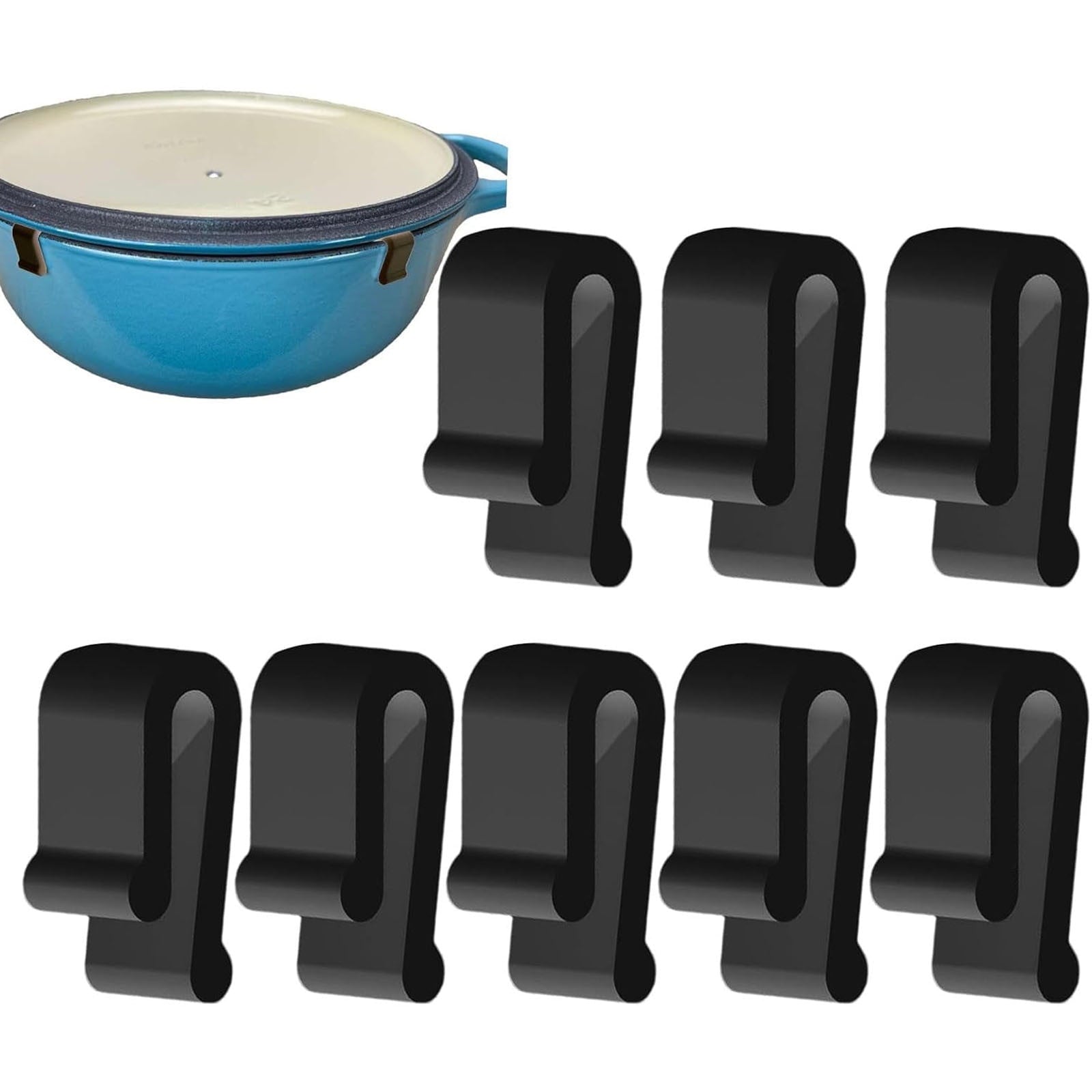 Dutch Oven Lid Protector Clips - 8x Oven Lid Lifter | Cookware Protector Replacement Clip | Cookware Protector Clips Replacement | Pot Bumpers for Tacking Cookware