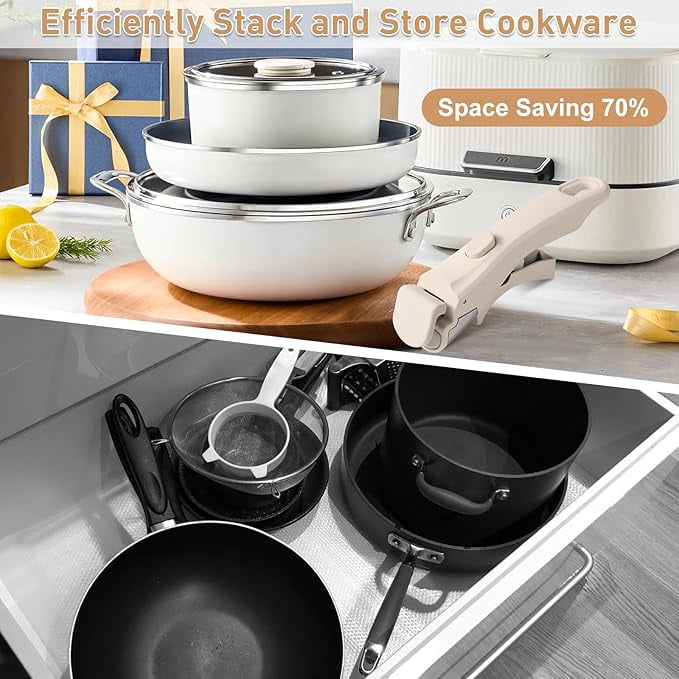 Removable Handle, Handle For Detachable Removable Cookware Detachable Removable Pan Handle Universal Pot Handle Replacement Suitable For All Cookware Cake Model Saucepan Frying Pan