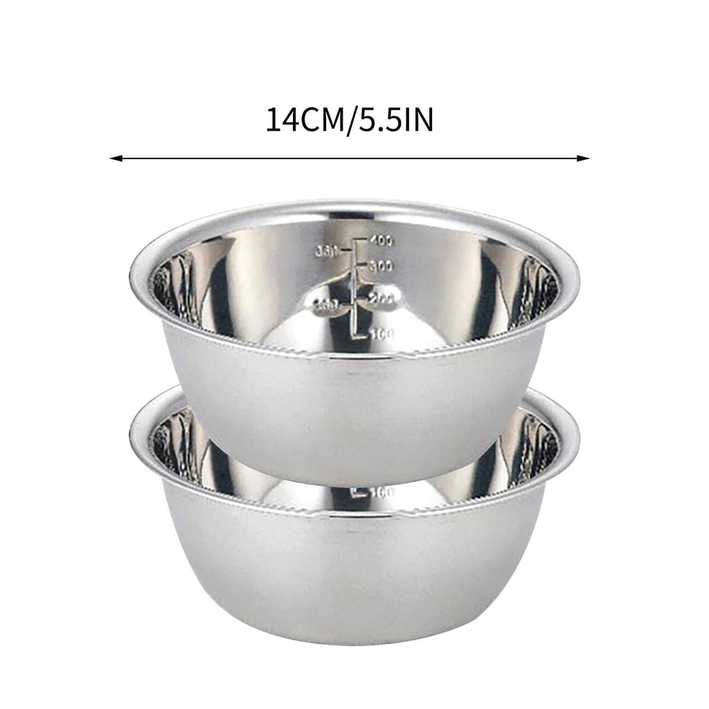 Thickened Stainless Steel Mixing Bowl - Salad Bowl, Metal Bowls, Stainless Steel Basin, Heavy Duty Deeper Edge Mirror Finish Dishwasher Safe Bowl, Metal Bowls,Stainless Steel Basin, Water Basin 14CM 400ml