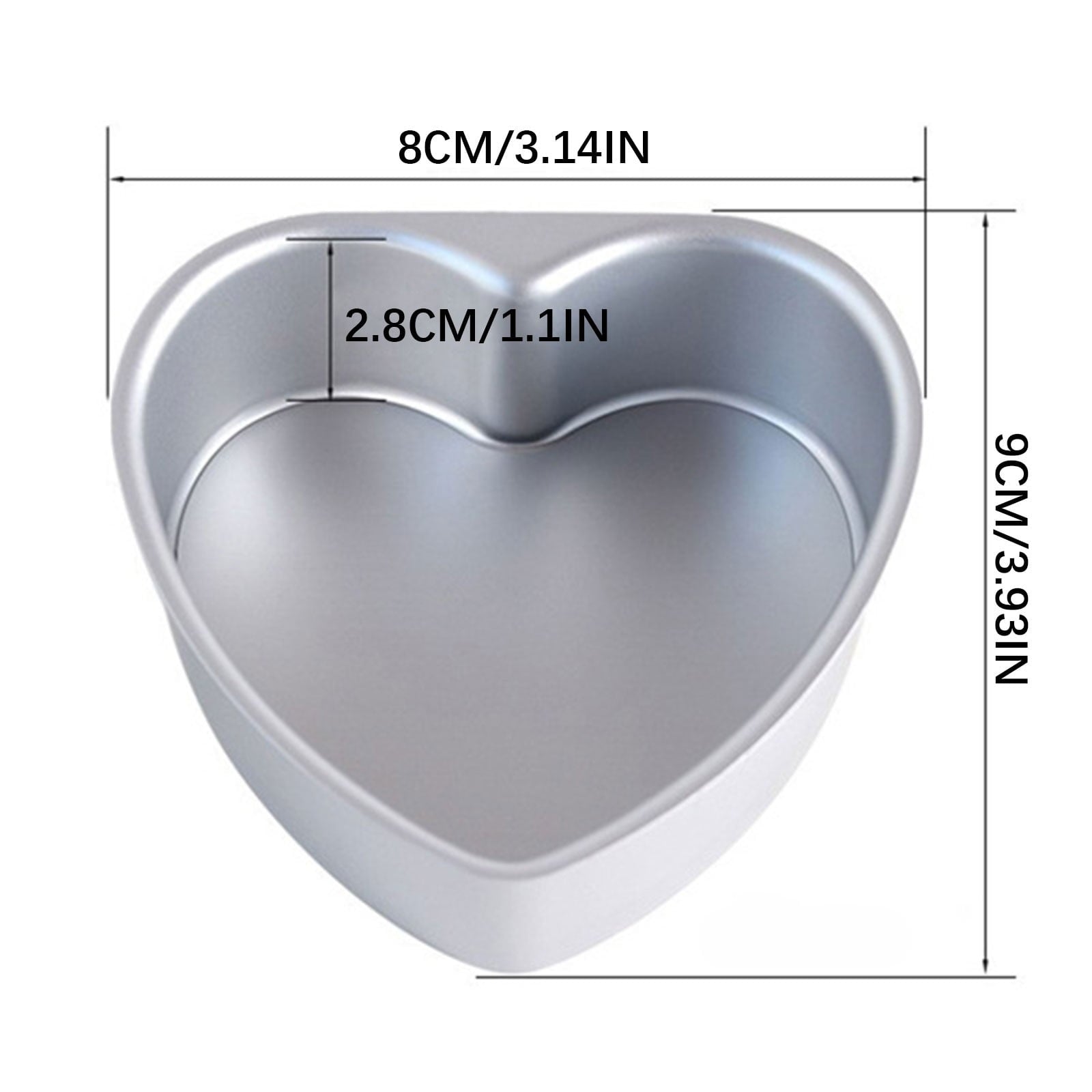 8 Inch Heart Cake Pan - 3D Aluminum Tin Bakeware Cake Decorating Wedding, Birthday Party